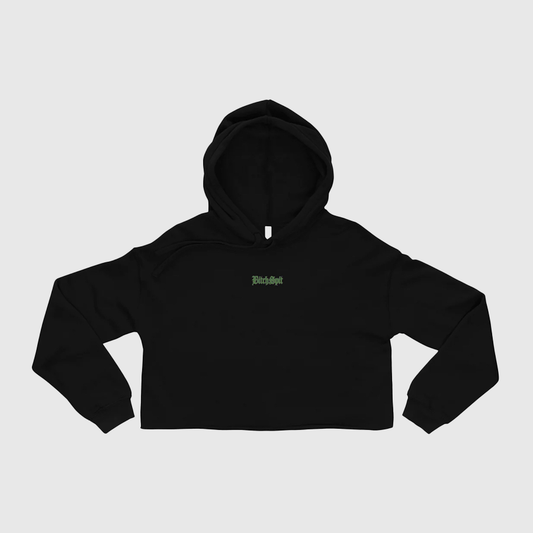 BRAND NAME CROP HOODIE